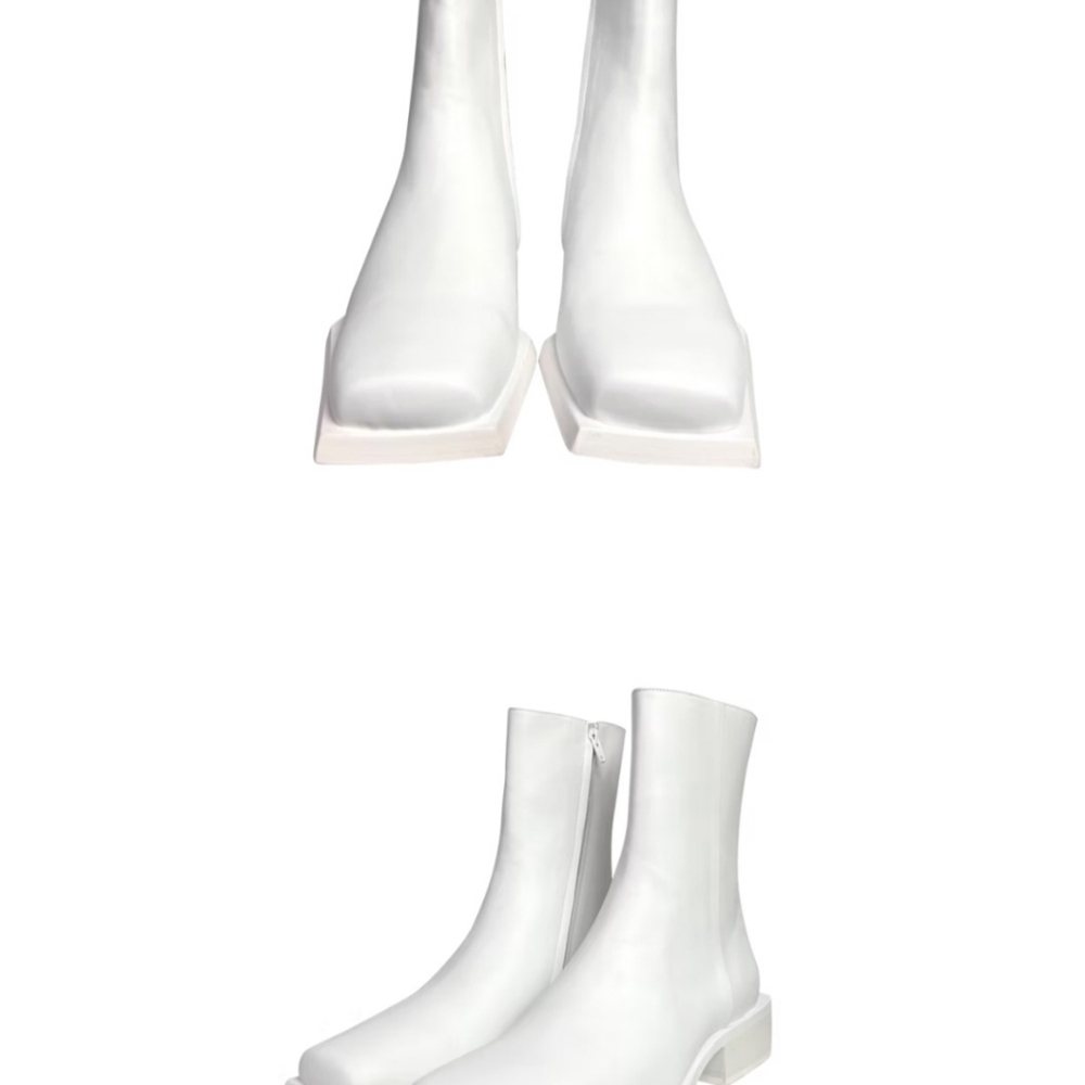 Stylish Reese Square White Men's Boots - Picture 4 of 12